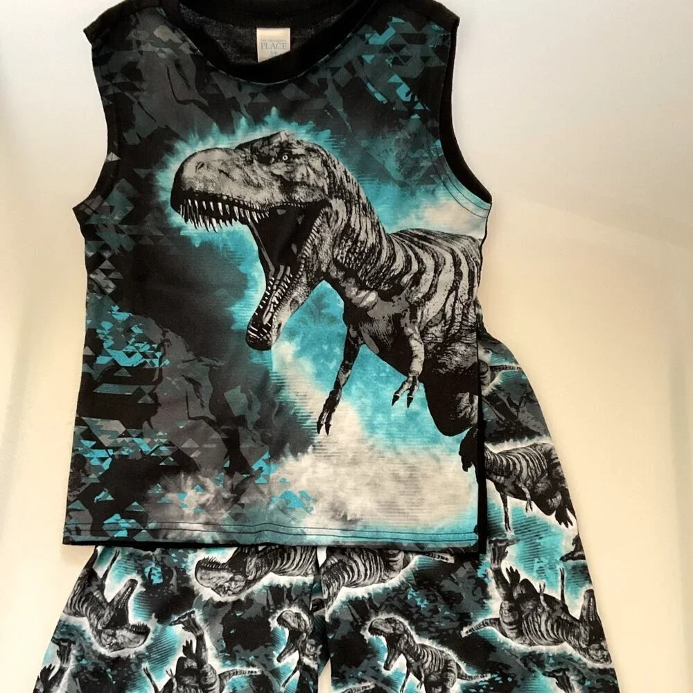 DINOSAUR PAJAMAS LOUNGWEAR SHORTS AND SHIRT